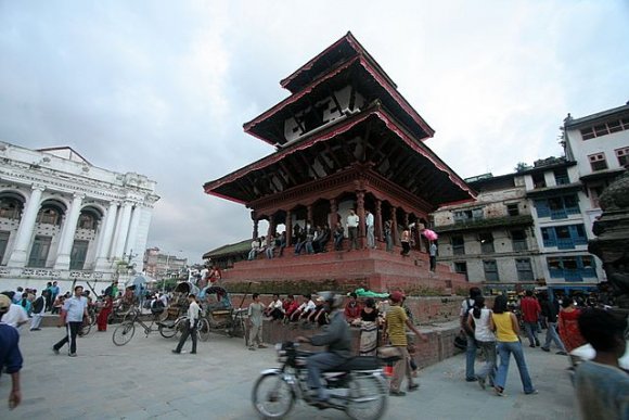 Katmandu - Durbar Square, Trailokya Mohan Narayan Tapınağı.